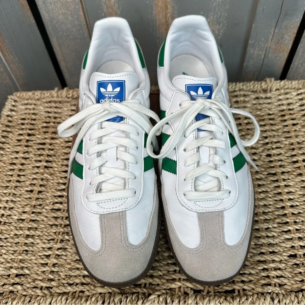 Adidas Samba OG Leather Sneaker Green Sz M 10.5/W 11.5 - Picture 2 of 13